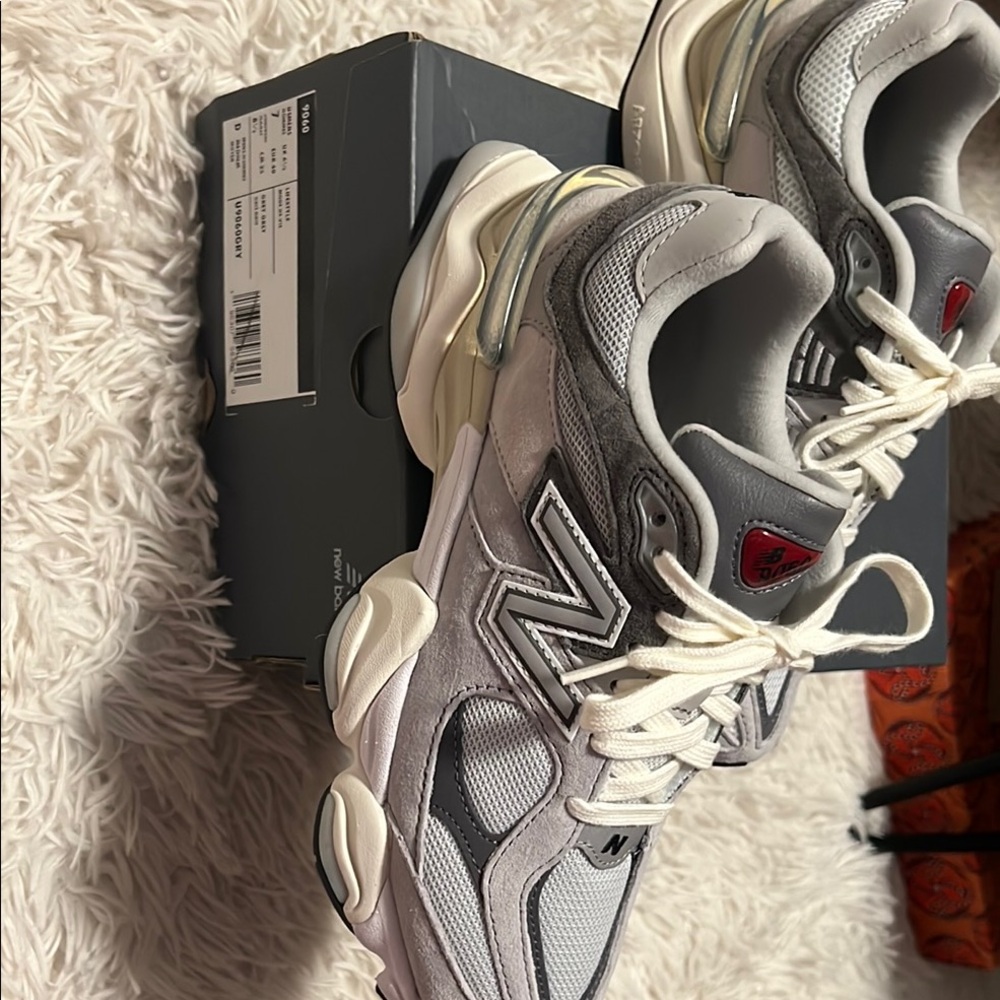 New Balance 9060 Gray and White Sneakers